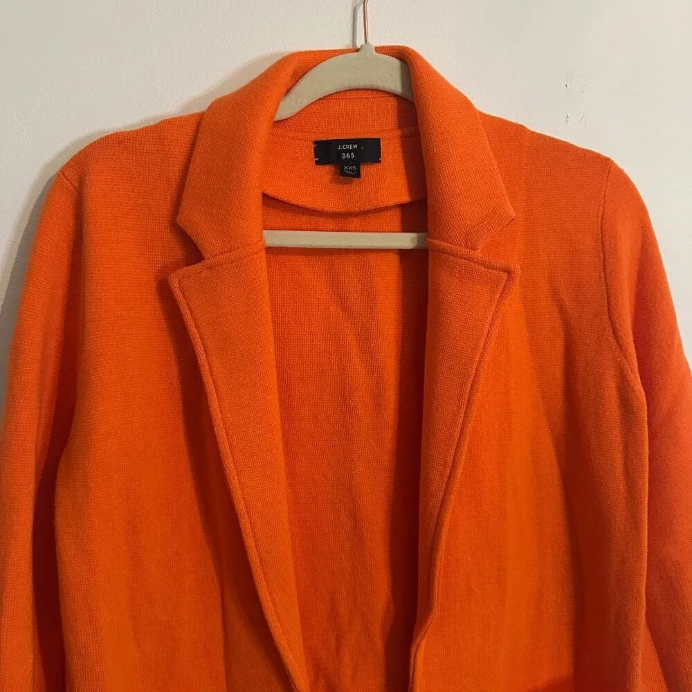J Crew 365 Sophie Open Front Sweater Blazer Merino Wool Blend Cozy - XXS